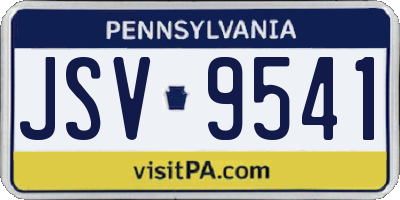 PA license plate JSV9541