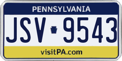 PA license plate JSV9543