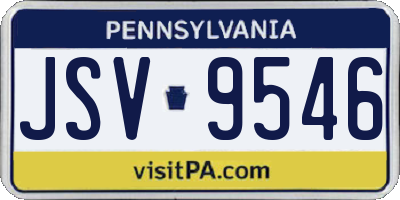 PA license plate JSV9546