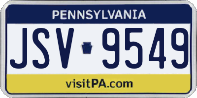 PA license plate JSV9549