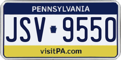 PA license plate JSV9550