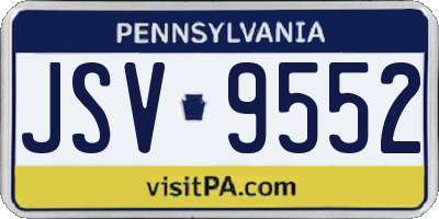 PA license plate JSV9552