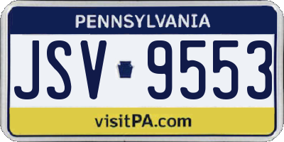PA license plate JSV9553