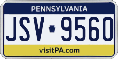 PA license plate JSV9560
