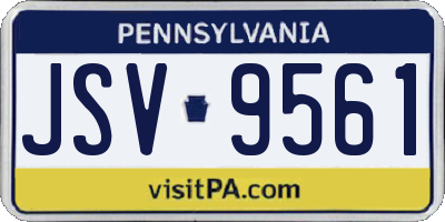 PA license plate JSV9561