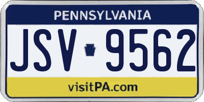PA license plate JSV9562