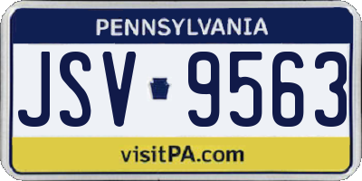 PA license plate JSV9563