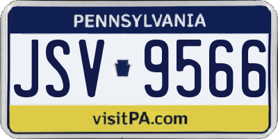 PA license plate JSV9566