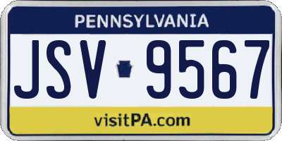 PA license plate JSV9567