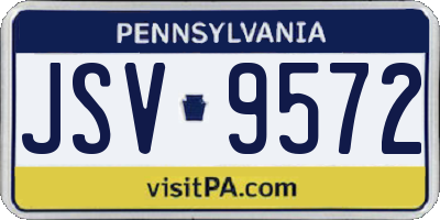 PA license plate JSV9572