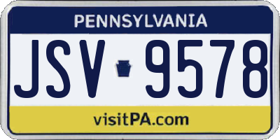 PA license plate JSV9578