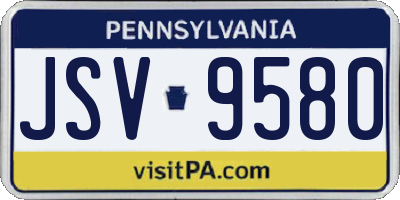 PA license plate JSV9580