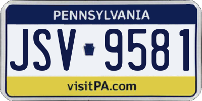 PA license plate JSV9581