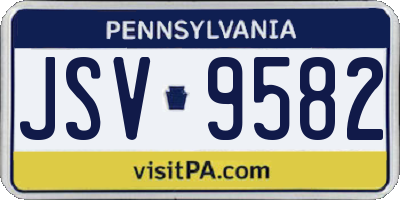 PA license plate JSV9582