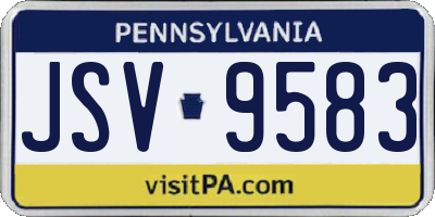 PA license plate JSV9583