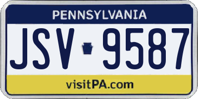 PA license plate JSV9587