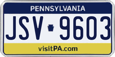PA license plate JSV9603
