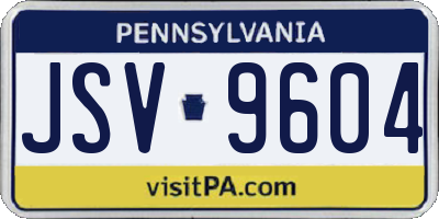 PA license plate JSV9604