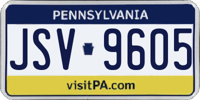 PA license plate JSV9605
