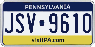 PA license plate JSV9610