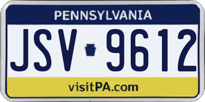 PA license plate JSV9612
