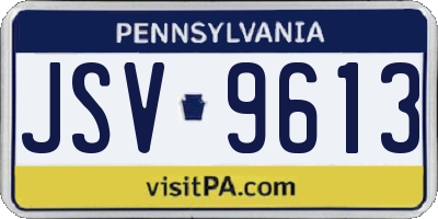 PA license plate JSV9613