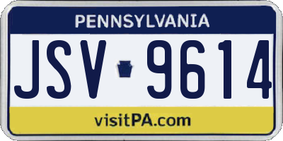 PA license plate JSV9614