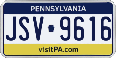 PA license plate JSV9616