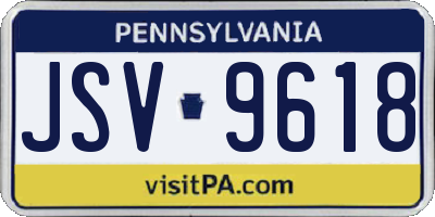 PA license plate JSV9618