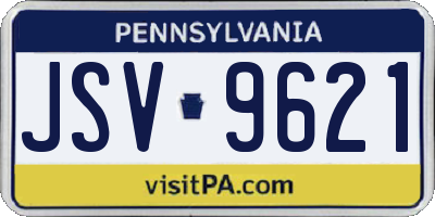 PA license plate JSV9621