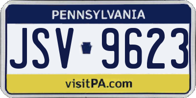 PA license plate JSV9623