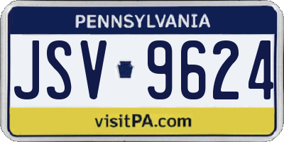 PA license plate JSV9624