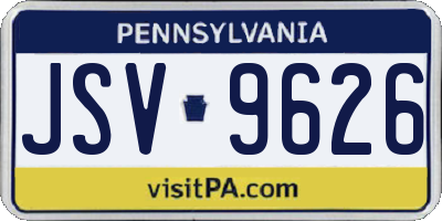 PA license plate JSV9626