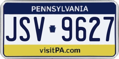 PA license plate JSV9627