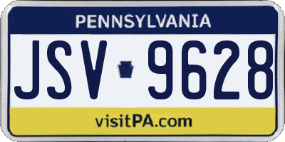 PA license plate JSV9628