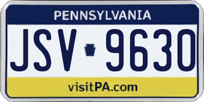 PA license plate JSV9630