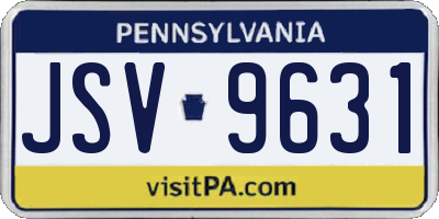 PA license plate JSV9631