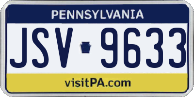PA license plate JSV9633