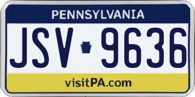 PA license plate JSV9636