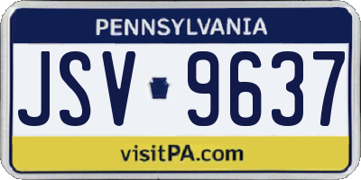 PA license plate JSV9637