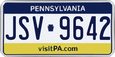 PA license plate JSV9642