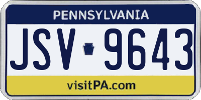 PA license plate JSV9643