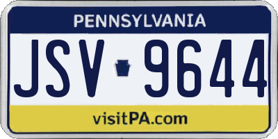 PA license plate JSV9644
