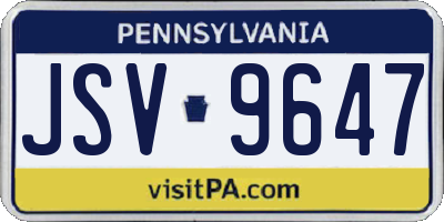 PA license plate JSV9647