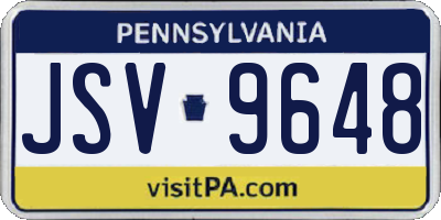 PA license plate JSV9648