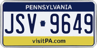 PA license plate JSV9649