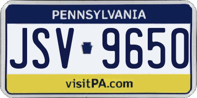 PA license plate JSV9650