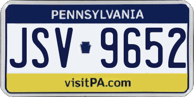 PA license plate JSV9652