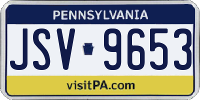 PA license plate JSV9653