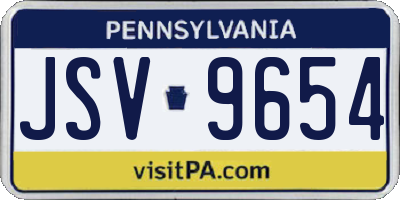 PA license plate JSV9654
